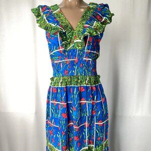 Garrie B Women’s Sleeveless Midi Dress – Blue Multi – Size M – NWT